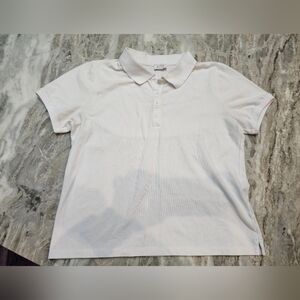 J.Crew Women’s White Polo Shirt Size M Cotton Classic Fit Short Sleeve Top